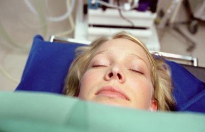 Woman after surgery
