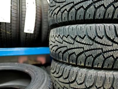 Stacked tires at a auto garage Stacked tires at a auto garage