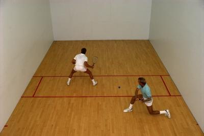 Men playing racquetball