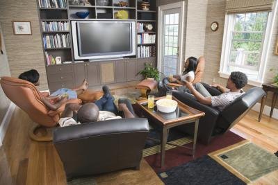 Friends watching TV