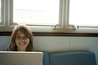 Teenage girl on laptop