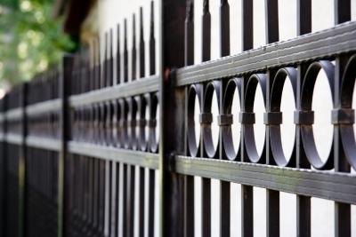 Stylish wrought iron fence