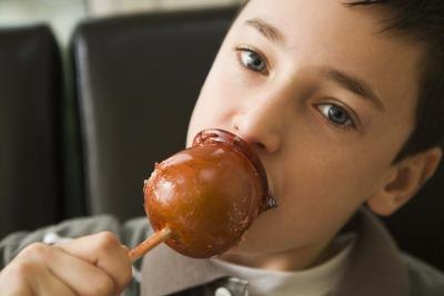 Candy apples are a popular concession food.