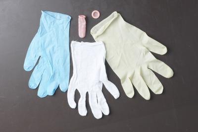 Latex gloves.