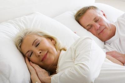woman happily sleeping