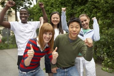 group of college kids
