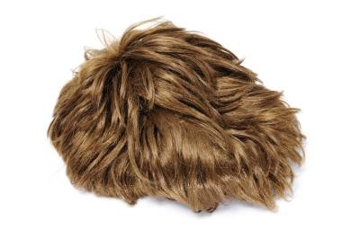 Short brown wig.