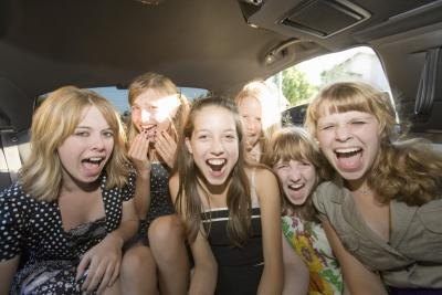 It may be fun to rent a limousine for a group of girls.