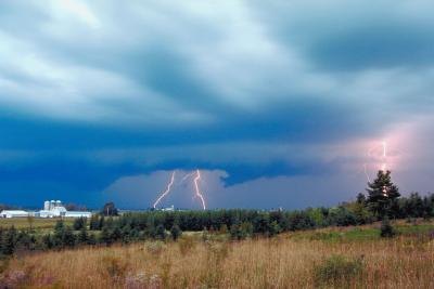 Lightning can strike a nearby object, such as a tree, and jump over to your body.