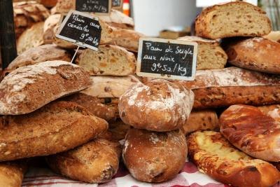 Bread for sale at a market.