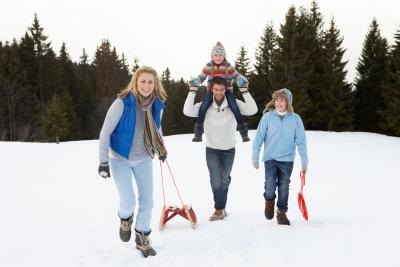 Wear boots when walking or playing in deep snow.