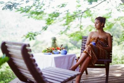 Tea on back patio