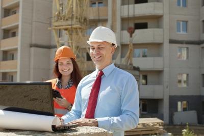 Engineer at a construction site