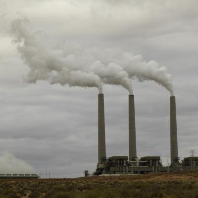 Smoke coming from factory