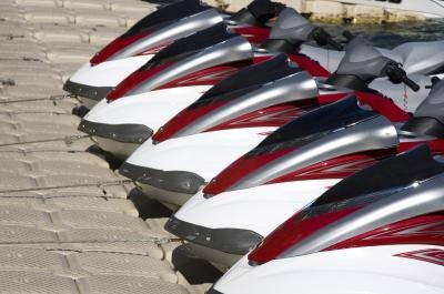 Group of jet ski's at dock
