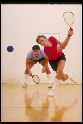 Men playing racquetball