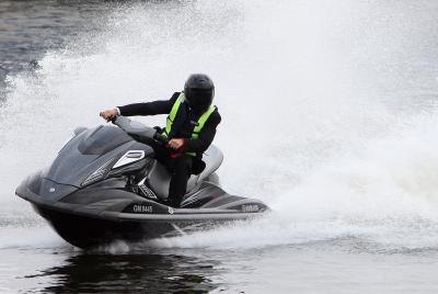 Jet ski rider making waves