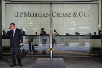 Glass wall of JP Morgan Bank