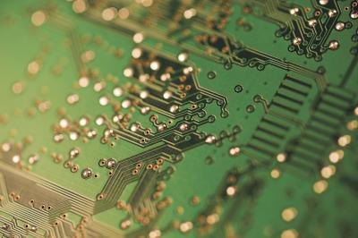 Closeup of a circuit board.