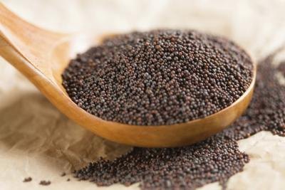 spoonful of brown mustard seeds