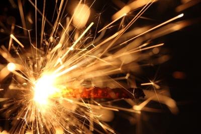 Sparkler at night