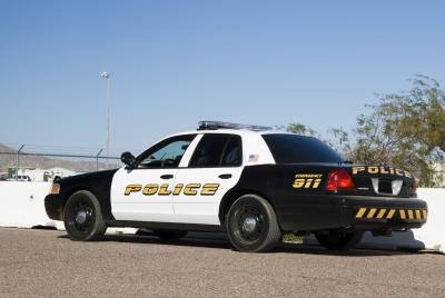 Police car outdoors.