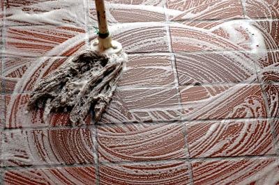 Kitchen helpers may be called upon to keep the floor area clean.