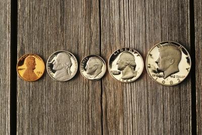 Five United States uncirculated coins Five United States uncirculated coins