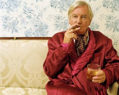 Man smoking inside