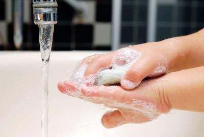 Toddler washing hands