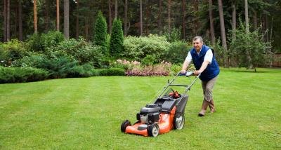 Wait to mow until your new grass blades are at least 3 and 1/2 inches tall.
