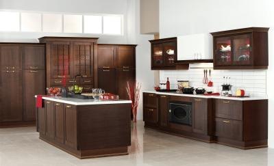 Credenza in middle of kitchen