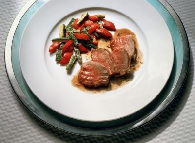 Lamb with vegetables.