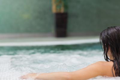 Sitting in the jacuzzi