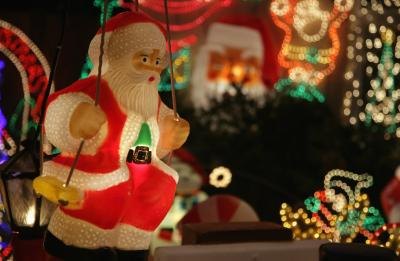 Santa on swing