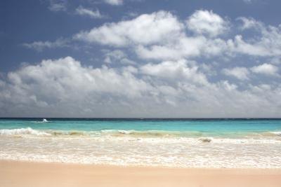 Ocean and pink sand in Bermuda