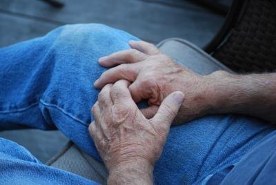 Man resting hands