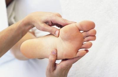 Woman getting foot rub