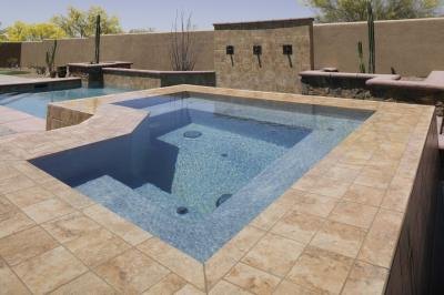 Hot tub in backyard of home