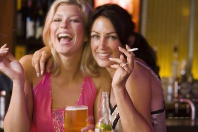 women smoking cigarettes