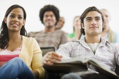 College students listening in class