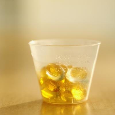 Fish oil and flax oil pills contain omega-3 fatty acids.