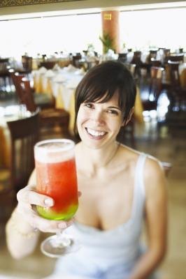 Woman with alcoholic beverage