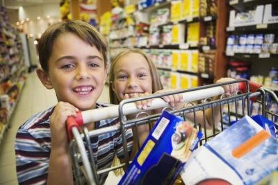 boy at grocery store