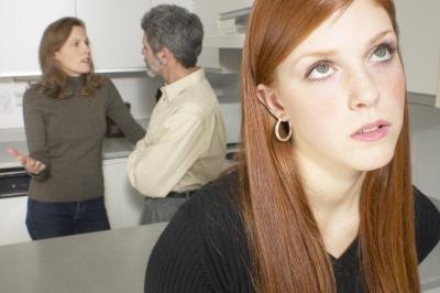Parents arguing in front of child