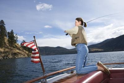 Woman fishing
