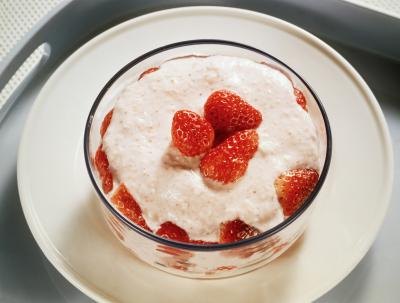 Bowl of curd with berries