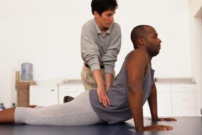 Man doing physical therapy