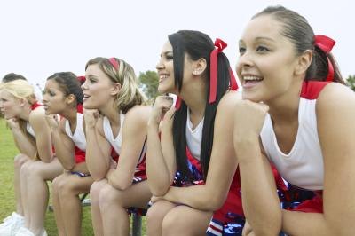 Girls on cheer team