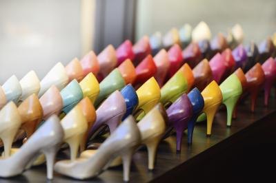 Shoes in window display